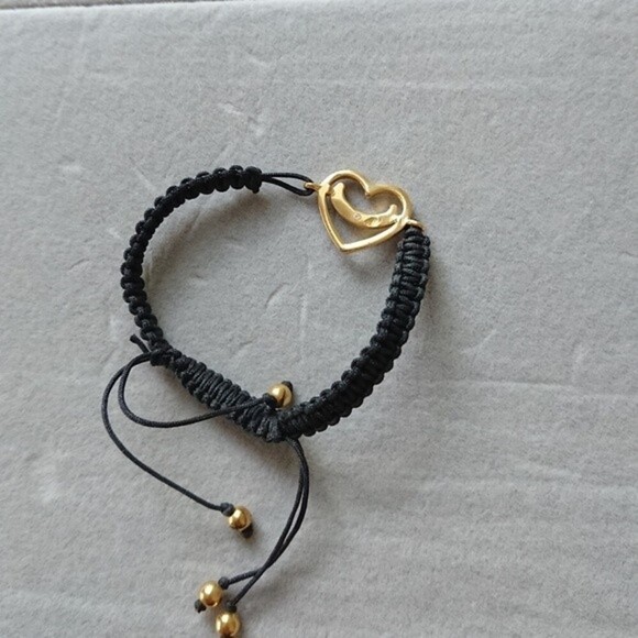 Juicy Couture black Knit Pave crystals heart Bracelet - Picture 4 of 8